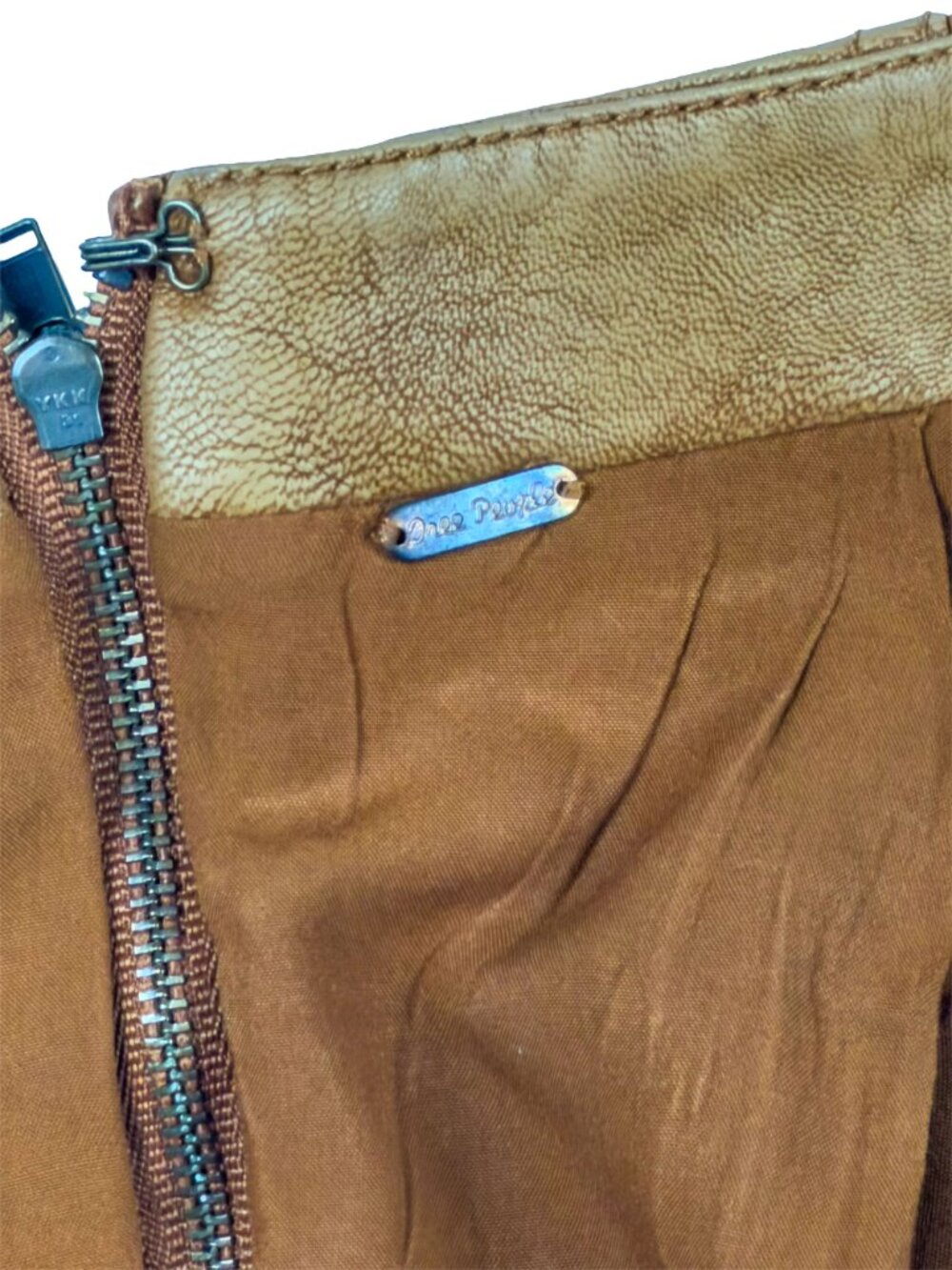 Free People Modern Femme Vegan Leather Mini Skirt 2 Brown - Picture 8 of 10